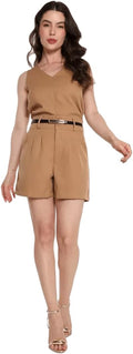 Conjunto Social Feminino Regata em Alfaiataria com Calça e Cinto – Look Elegante para Trabalho, Escritório e Eventos CON-0059