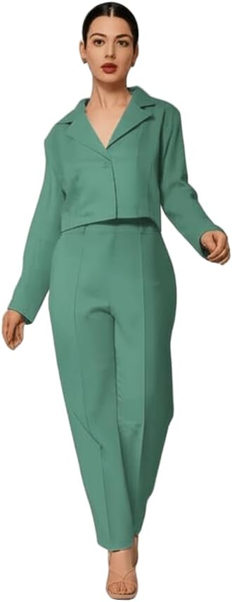 Conjunto Terninho Feminino de Alfaiataria – Blazer com Botão + Calça Social | Look Elegante e Profissional | REF: CON-0046