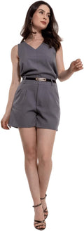 Conjunto Social Feminino Regata em Alfaiataria com Calça e Cinto – Look Elegante para Trabalho, Escritório e Eventos CON-0059