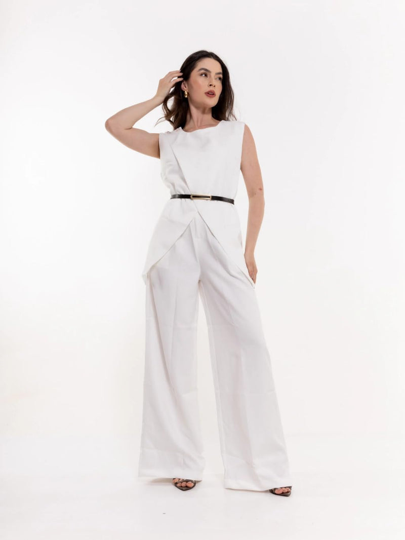 HBD Conjunto Social Feminino, Colete com Abertura Frontal e Calça Alfaiataria, Poliéster com Elastano