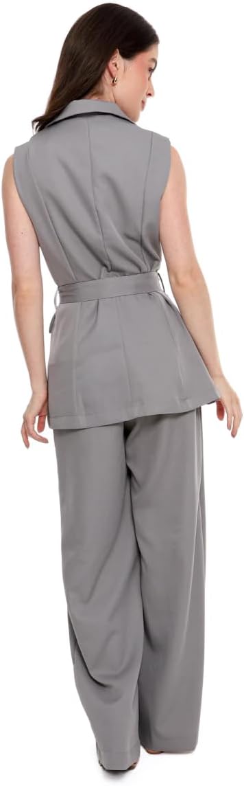 Conjunto Calça Pantalona social e Blazer colete feminino CON-0049