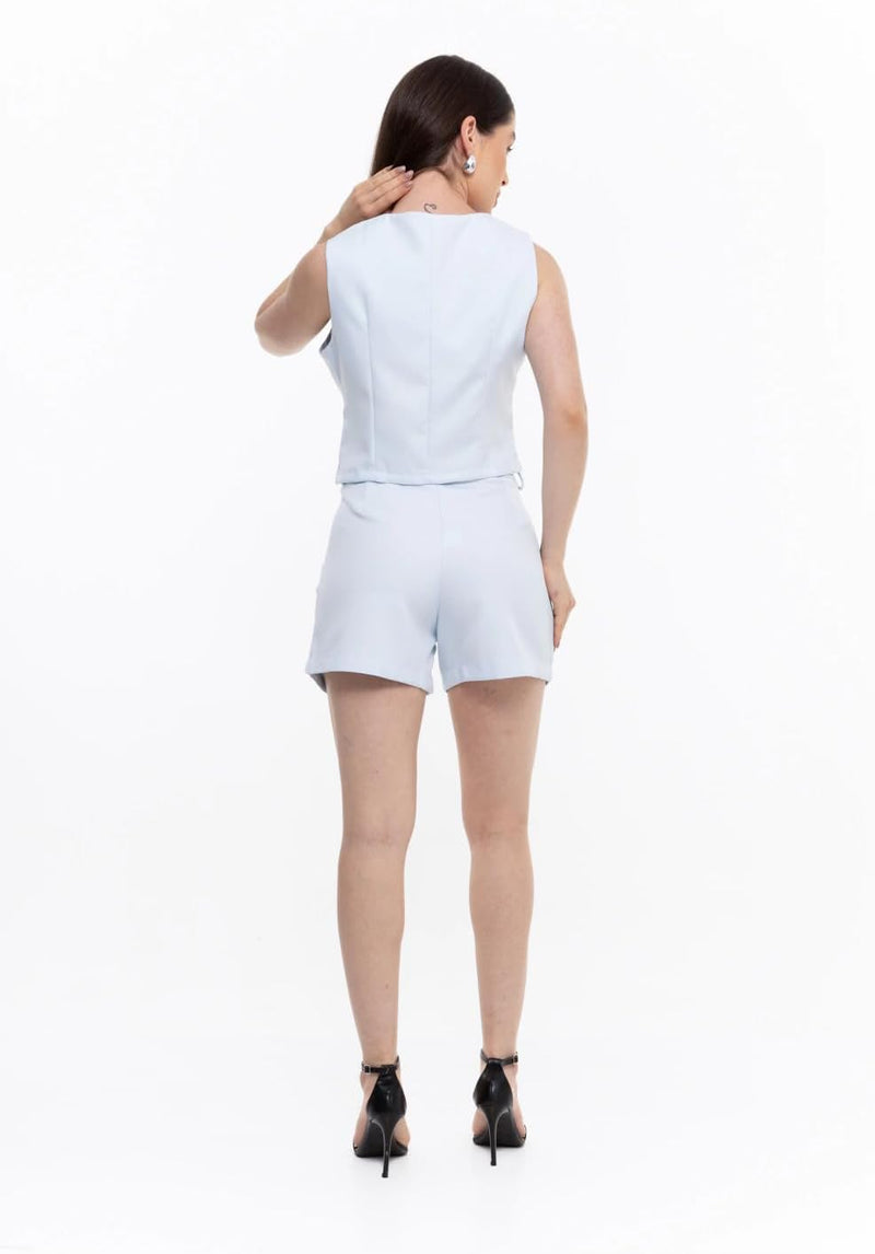 Conjunto Social Colete e Short em Alfaiataria - CON-0055