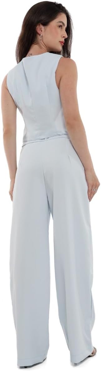Conjunto Feminino Calça e Colete Alfaiataria, Poliéster com Elastano, Tamanhos P a GG - Con-0064