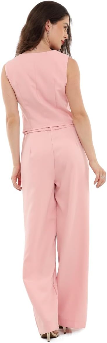 Conjunto Feminino Calça e Colete Alfaiataria, Poliéster com Elastano, Tamanhos P a GG - Con-0064