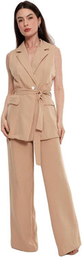 Conjunto Calça Pantalona social e Blazer colete feminino CON-0049