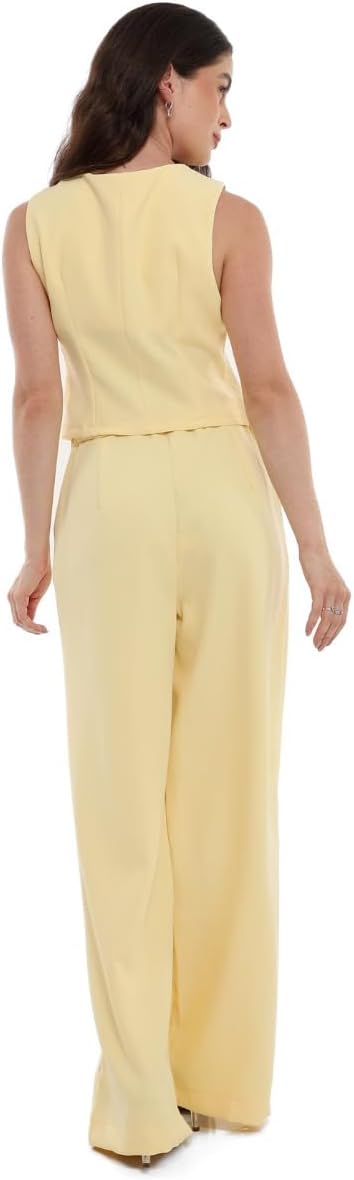 Conjunto Feminino Calça e Colete Alfaiataria, Poliéster com Elastano, Tamanhos P a GG - Con-0064