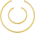 Conjunto de Colar Choker e Pulseira Ajustável, Aro 3,5mm, Dourado e Prata