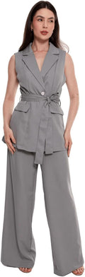 Conjunto Calça Pantalona social e Blazer colete feminino CON-0049