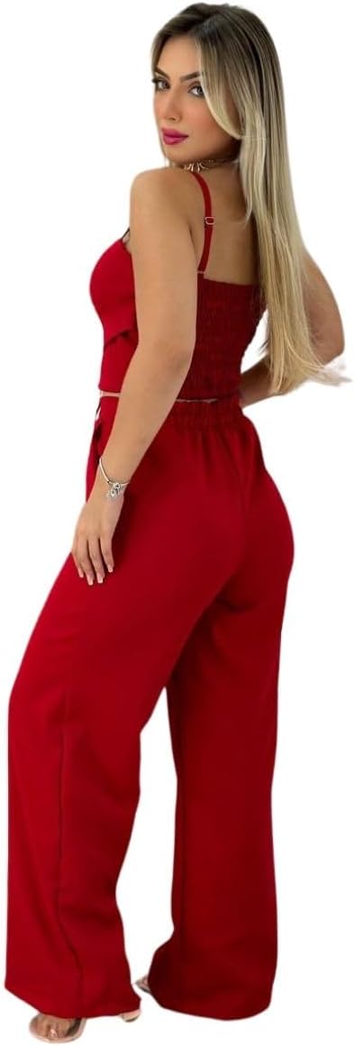 Conjunto Feminino Calça Cropped Fivela, Quatro Cores