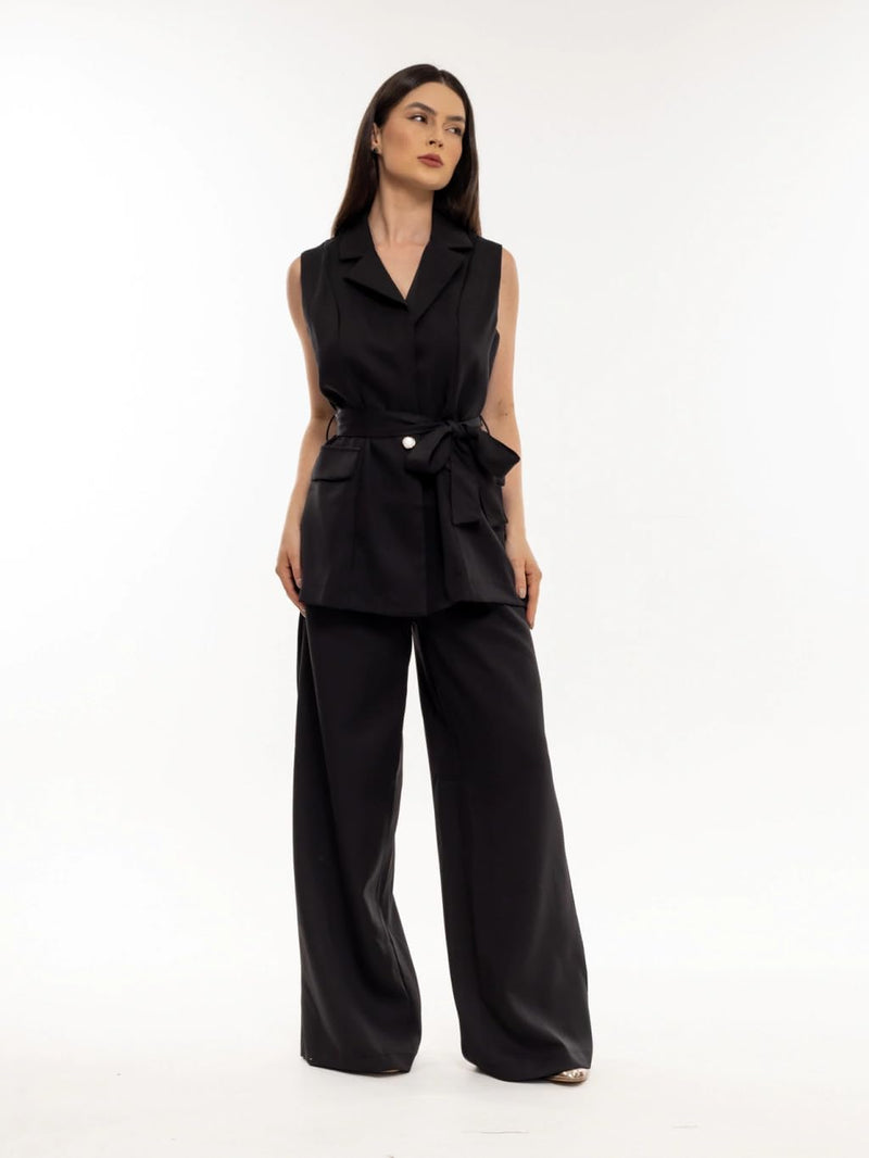 Conjunto Calça Pantalona social e Blazer colete feminino CON-0049