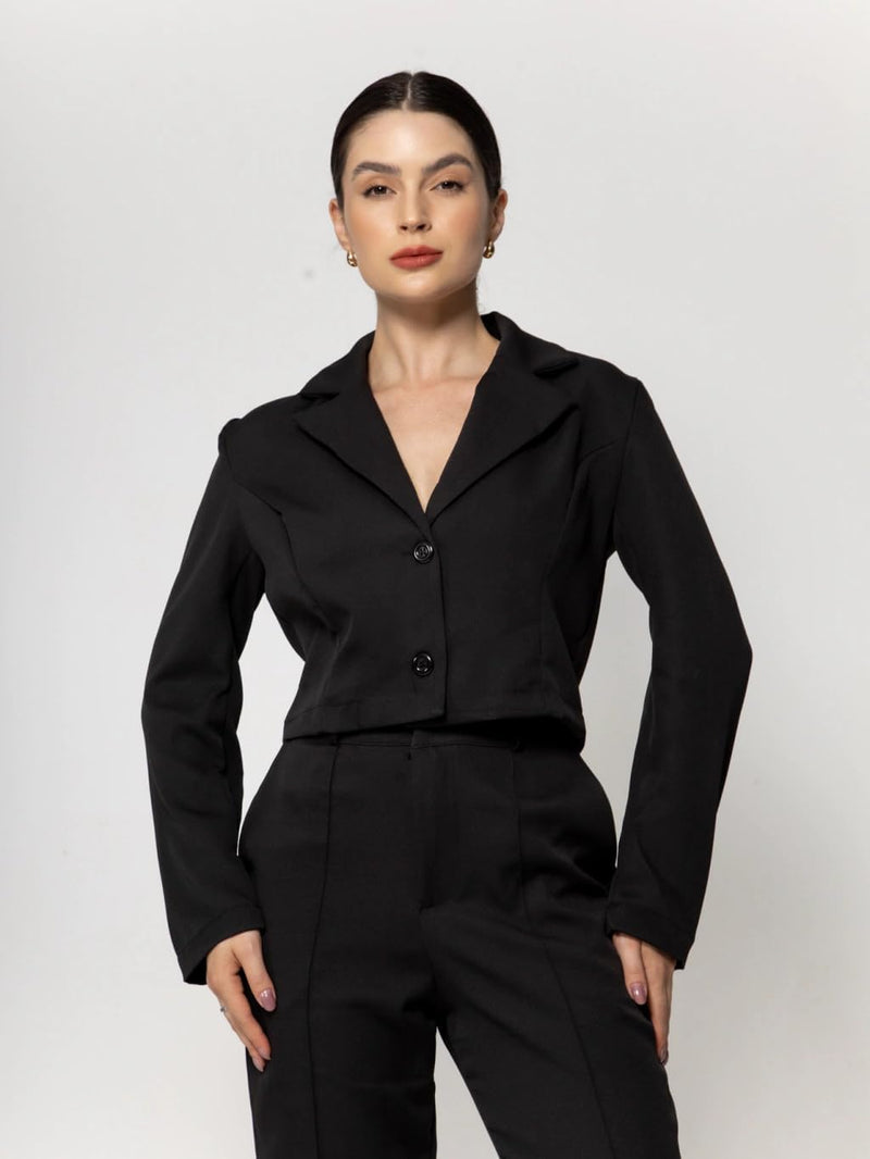 Conjunto Terninho Feminino de Alfaiataria – Blazer com Botão + Calça Social | Look Elegante e Profissional | REF: CON-0046
