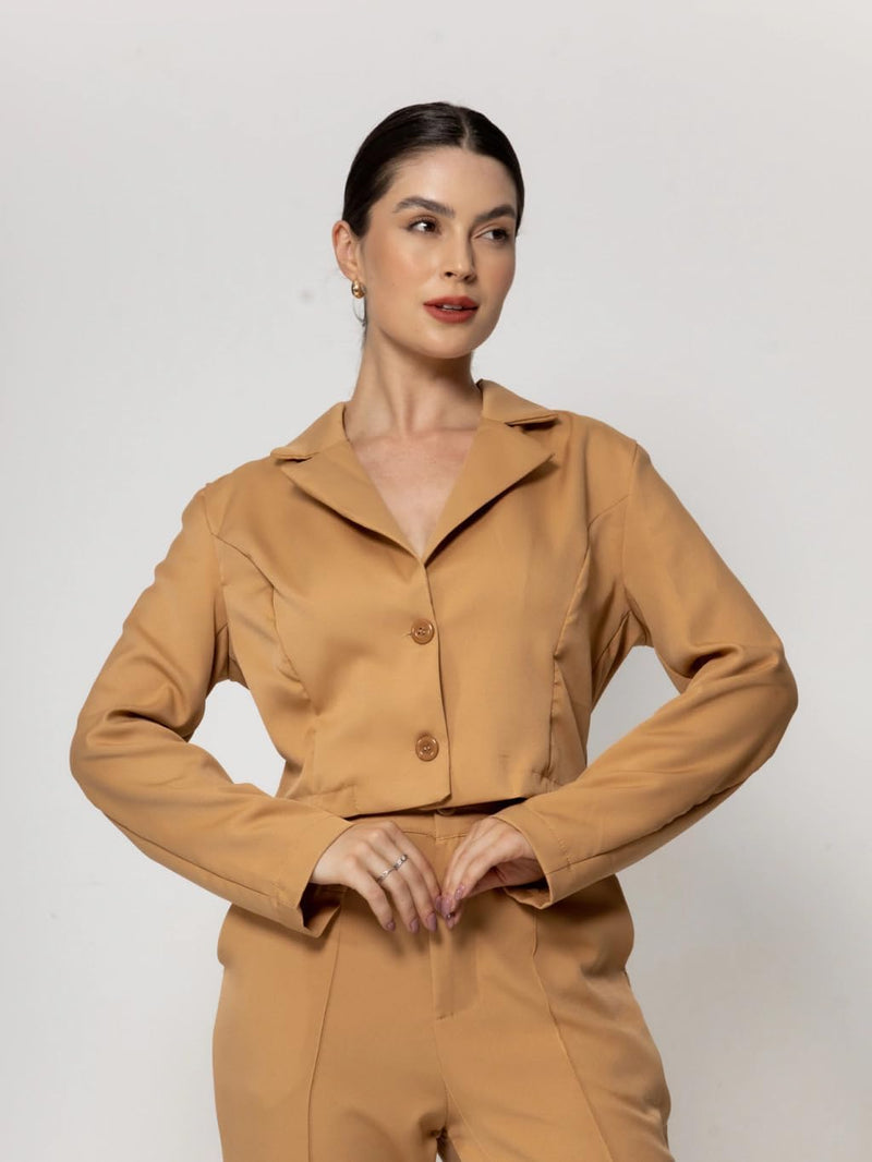 Conjunto Terninho Feminino de Alfaiataria – Blazer com Botão + Calça Social | Look Elegante e Profissional | REF: CON-0046