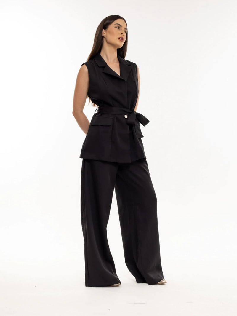 Conjunto Calça Pantalona social e Blazer colete feminino CON-0049