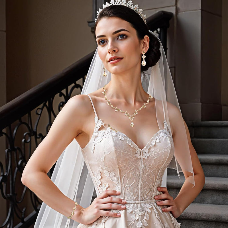 Conjuntos de joias de formatura de ouro para mulheres elegantes colar de cristal brincos pulseira conjuntos de joias de casamento para noivas damas de honra festa de casamento mãe esposa filha irmã