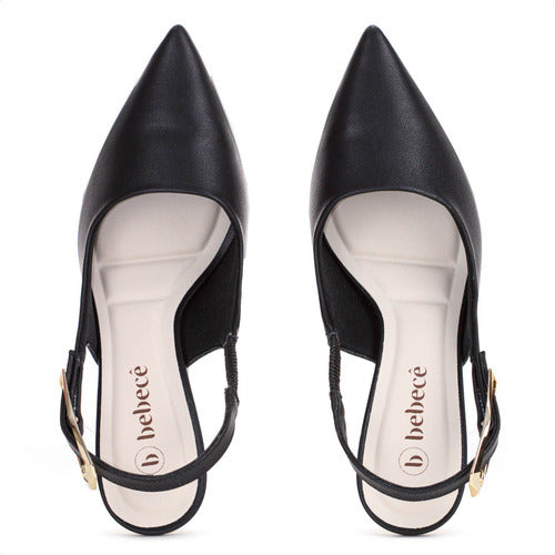 Sapato Feminino Scarpin Slingback Salto Fino Bebecê Elegante