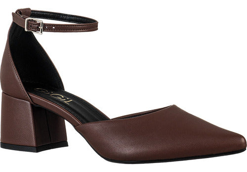 Scarpin Feminino Gigil Salto Grosso Salomé Retrô Moda