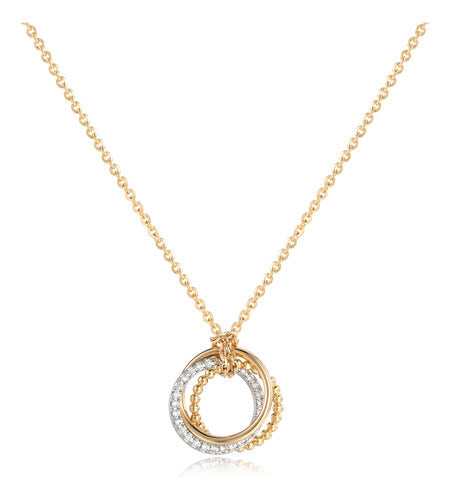 Gargantilha Vowstone Pingente De Três Círculos De Ouro 18k