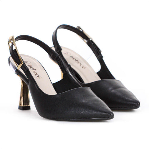 Sapato Feminino Scarpin Slingback Salto Fino Bebecê Elegante