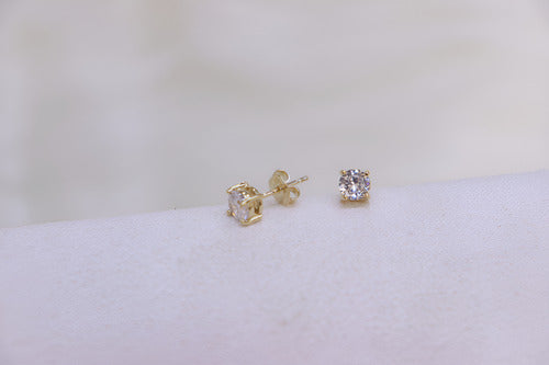 Brinco + Colar Ponto De Luz Banhado A Ouro 18k (4140)