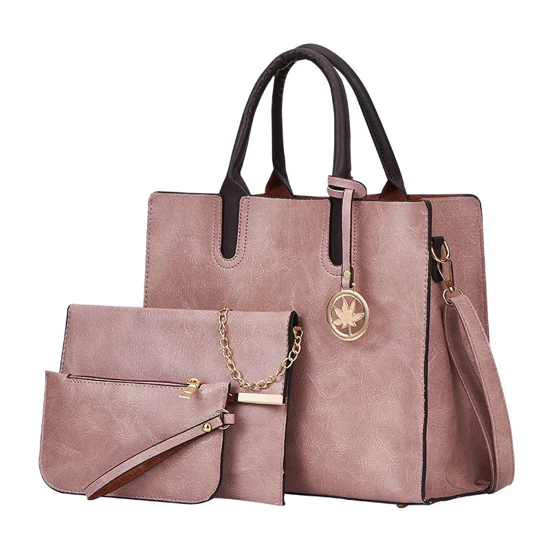 Bolsa em Couro Genuino + 2 Carteiras de Brinde - Luvy Premium